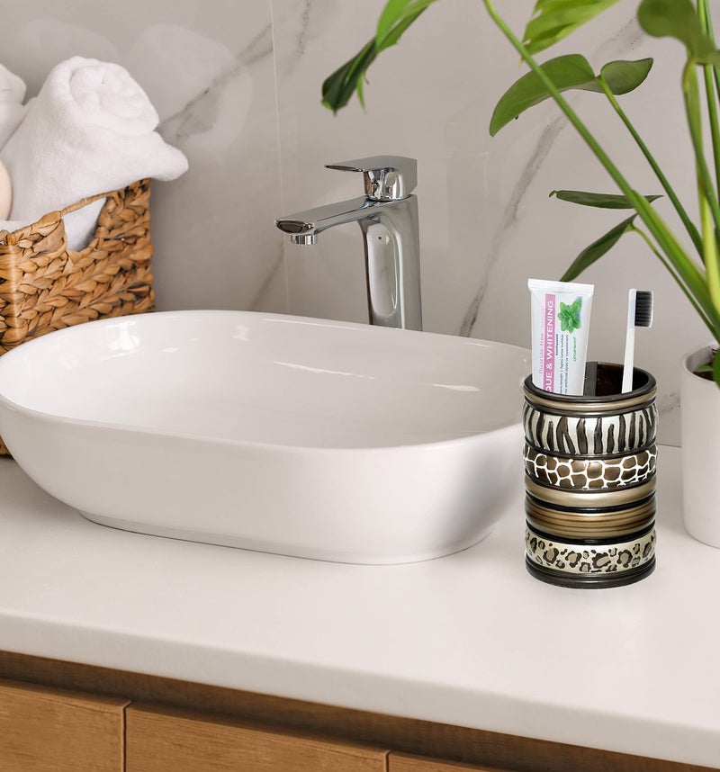 Popular Bath 781267 SAFARI STRIPES, TOOTH BRUSH HOLDER, CHOCOLATE - Image 3