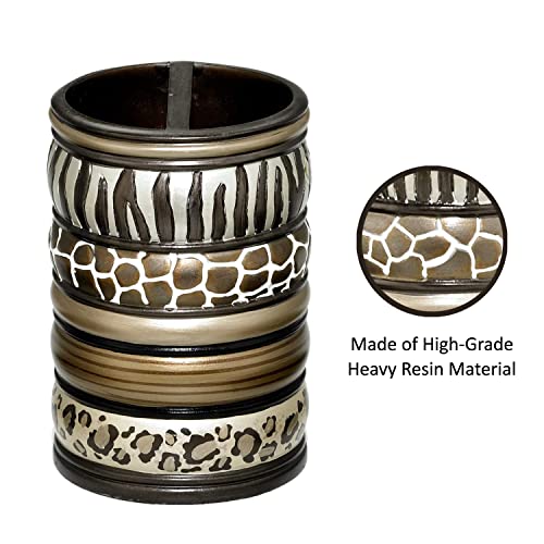 Popular Bath 781267 SAFARI STRIPES, TOOTH BRUSH HOLDER, CHOCOLATE - Image 2