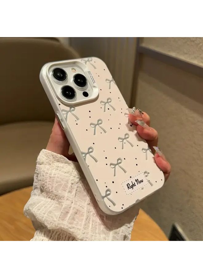 غلاف هاتف كامل مع قوس مجمد لجهاز iPhone 15 Pro Max أبيض بتصميم بسيط وجودة ممتازة هدية للأولاد والبنات - Image 2