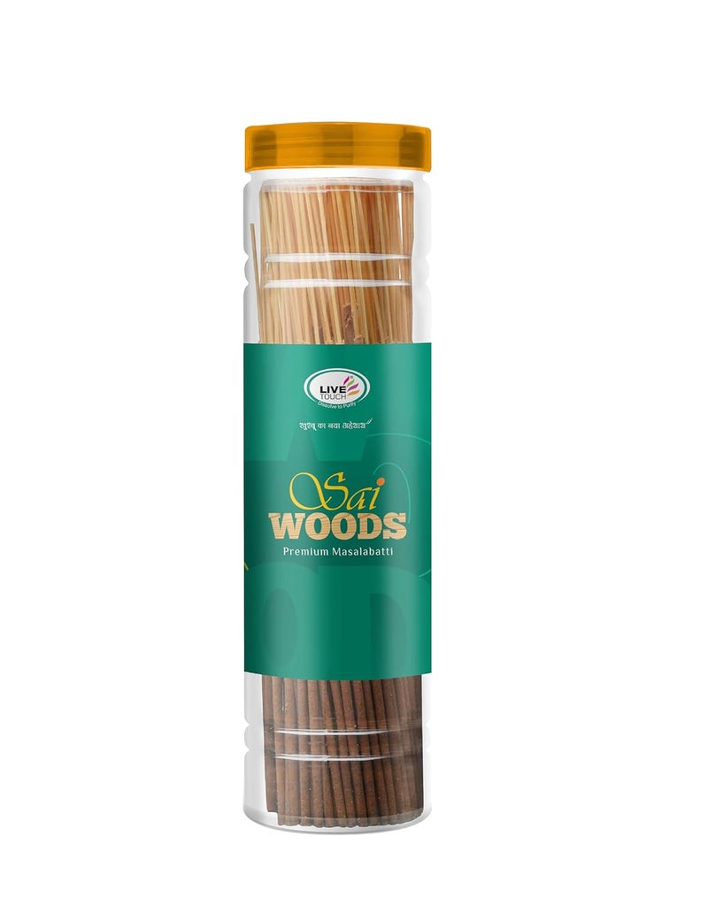 Live Touch Agarbatti Sai Woods Masala Batti Pack of 250 gm Premium Jar Pack