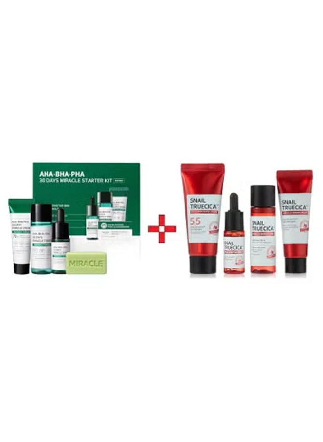 SANAL Snail Miracle Starter Skin Care Kit, AHA + Snail Truecica Miracle Starter Kit 2 Pieces  - Image 1