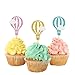 MonMon & Craft MonMon Craft 24 Pcs Clouds Hot Air Balloon Cupcake Toppers for Baby ShowerRetirement SignGraduation Cupcake DecorTravel Theme Party Cupcake DecorationsPink Sky Blue Gold Glitter - Image 4