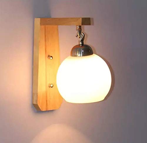 Lyse Decor Wood, Glass Wall Light Wall Hanging Light for Bedroom, Living Room, Balcony (Without Bulb) - Image 5