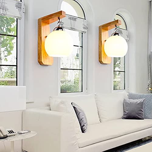 Lyse Decor Wood, Glass Wall Light Wall Hanging Light for Bedroom, Living Room, Balcony (Without Bulb) - Image 3