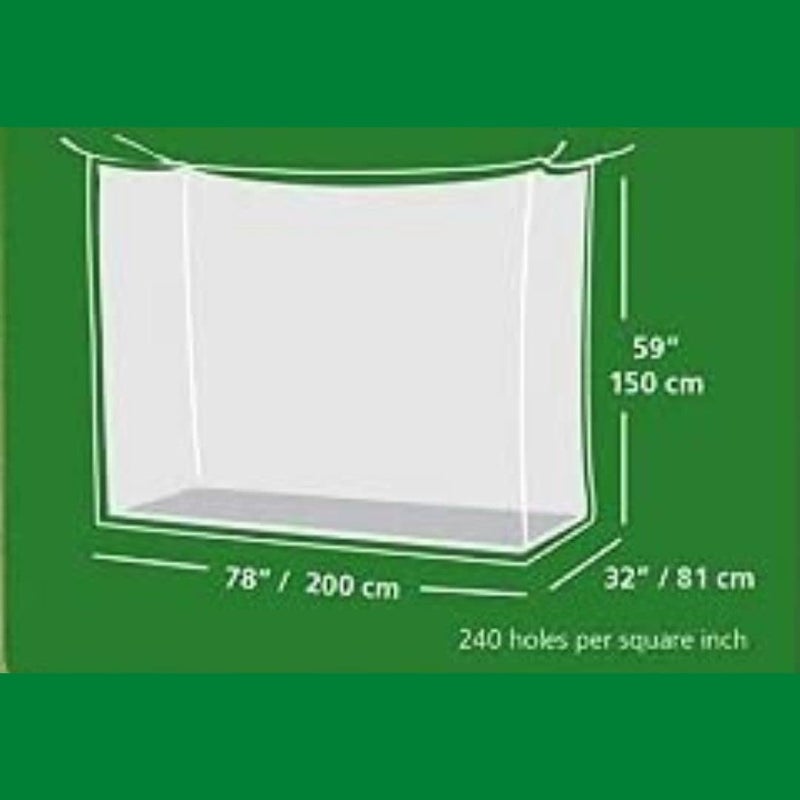 Coghlan's Single Wide Rectangular Mosquito Net, Green, Single Wide / 240-mesh - Image 5