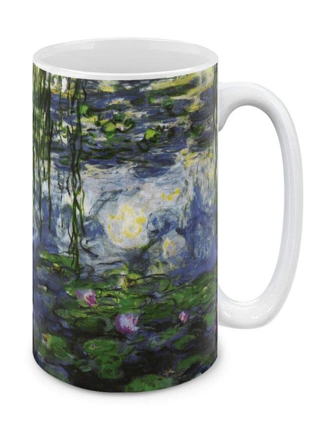 MUGBREW كوب قهوة/شاي سيراميك كلاسيكي من MUGBREW مزين برسومات زنابق الماء للفنان كلود مونيه، 11 أونصة - Image 1