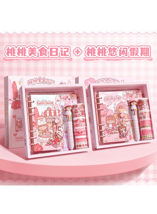 Bluejw Hand Book Suit Gift Box Hand Book Girl's Cute Girl's Heart Children's Notebook Girl's Primary School Student's Complete Set - Image 1