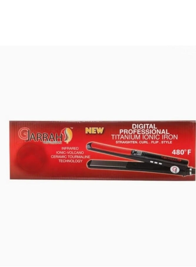 Gjarrah G JARRAH Professional Digital Hair Straightener – Titanium Ionic Ceramic Plates – Up to 480°F – LED Display – Straighten & Curl Hair - Image 4