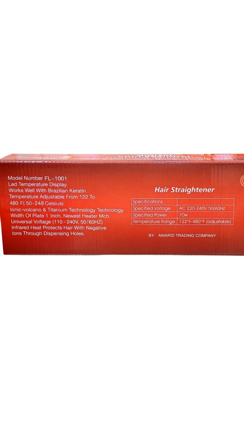 Gjarrah G JARRAH Professional Digital Hair Straightener – Titanium Ionic Ceramic Plates – Up to 480°F – LED Display – Straighten & Curl Hair - Image 2