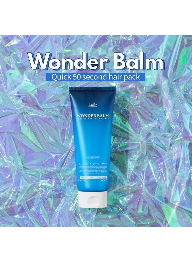 Lador Wonder Balm Protein Concentrated Deep Hair Pack 6.76 Fl Oz Original Intensive Korean 50 Seconds Keratin Hair Treatment for Damaged Perms, Dyes Deep Conditioner Protein Hair Mask Self Hair Care - Image 2