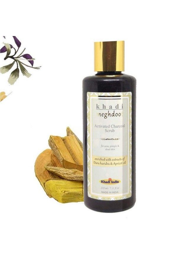 KHADI MEGHDOOT Activated Charcoal Scrub 210Ml For Acne Pimples & Dead Skin  - Image 1