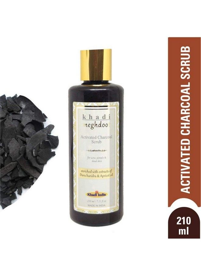 KHADI MEGHDOOT Activated Charcoal Scrub 210Ml For Acne Pimples & Dead Skin  - Image 4