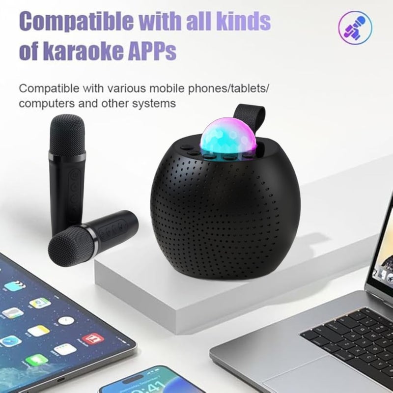 Trendy budget practical design Portable Bluetooth Speaker, Karaoke Machine with 2 Wireless Microphones, LED Party Speaker, Voice Effects, AUX/USB/TF/REC, Gift for Kids & Adults Multi-demand satisfied design - Image 3