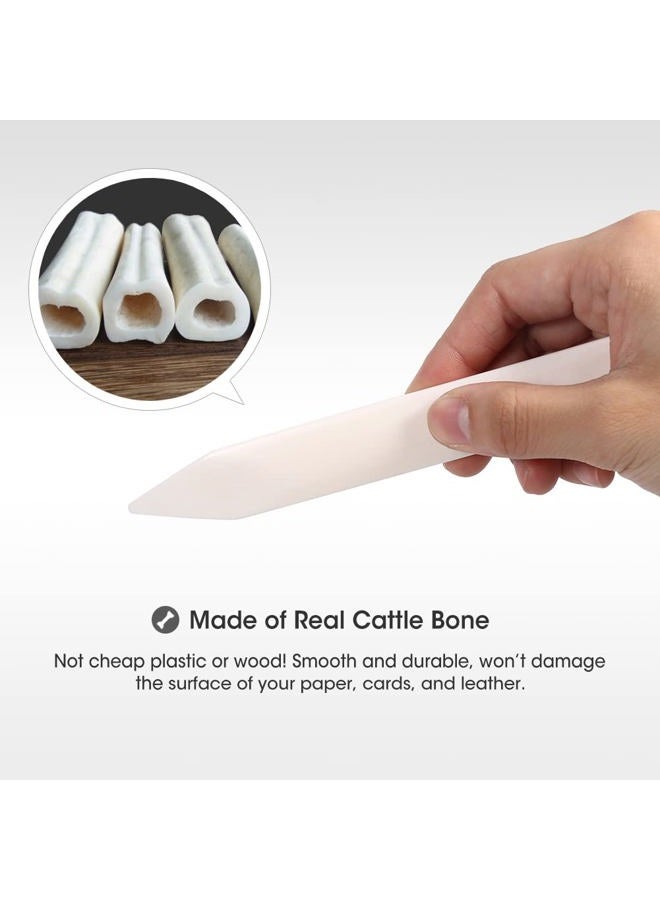 DeedyGo Genuine Bone Folder 6 Inch Real Bone Folder Natural Origami Paper Creaser Crafting Scoring Folding Tool for Leather Cards DIY Handmade Burnishing Bookbinding (100% Cattle Bone) - Image 3