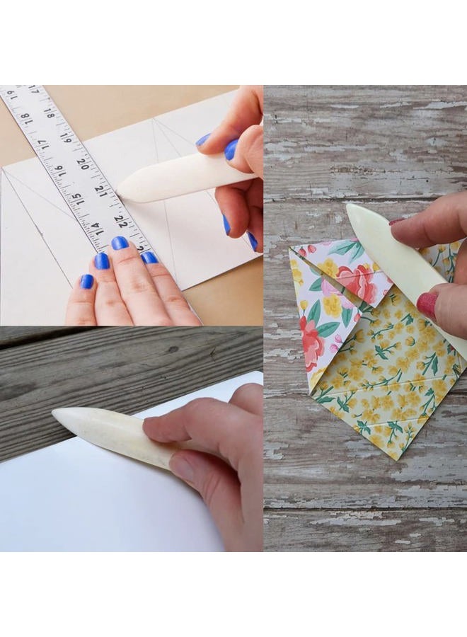 DeedyGo Genuine Bone Folder 6 Inch Real Bone Folder Natural Origami Paper Creaser Crafting Scoring Folding Tool for Leather Cards DIY Handmade Burnishing Bookbinding (100% Cattle Bone) - Image 4