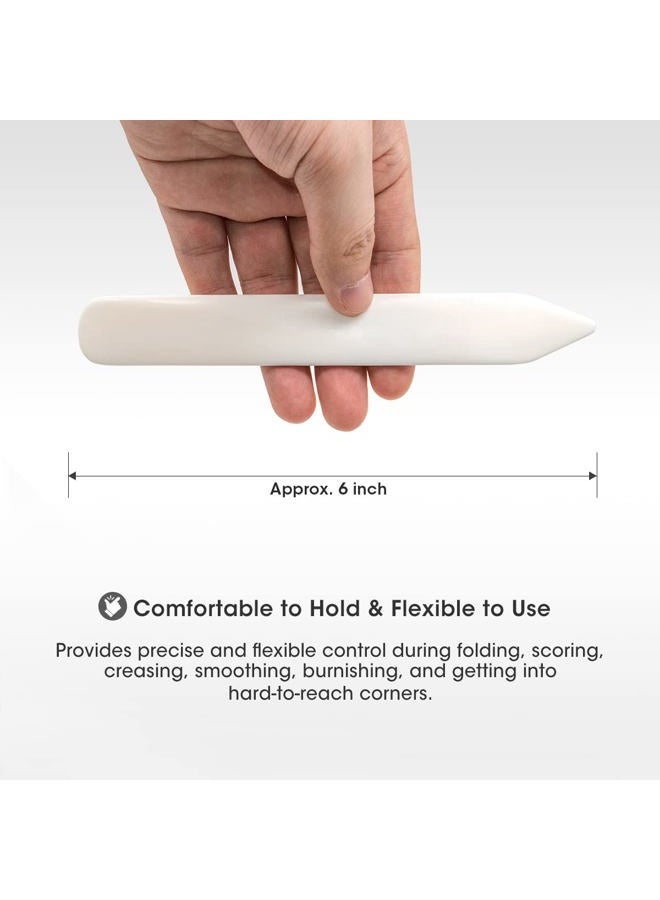 DeedyGo Genuine Bone Folder 6 Inch Real Bone Folder Natural Origami Paper Creaser Crafting Scoring Folding Tool for Leather Cards DIY Handmade Burnishing Bookbinding (100% Cattle Bone) - Image 2
