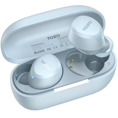 TOZO A1 Wireless Earbuds Bluetooth 53 Light Weight in Ear IPX5 Waterproof Headphones 2 Mic for AI Calls Immersive Premium Sound Bass Headset with Charging Case 32 Presets EQ Customization via App - Image 1