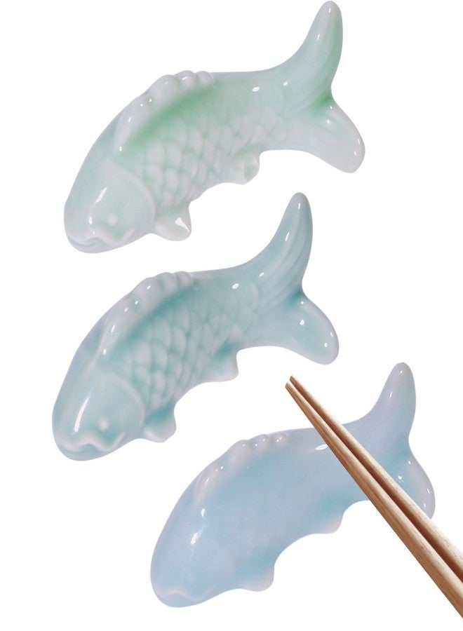 beinkmake 3Pcs Porcelain Chopsticks Rest Fish Ceramic Chopstick Holder Japanese Style for Dinner Spoons Forks Paint Brushes Table Decoration Accessories - Image 1