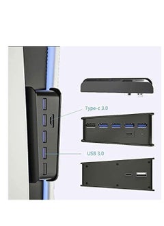 Generic USB hub For PS5 , 2.0 3.0 High-Speed Expansion Adapter,with a Type c Port,A Charging Port and 4 Extension Ports, Hub Designed for (Black)  - Image 2