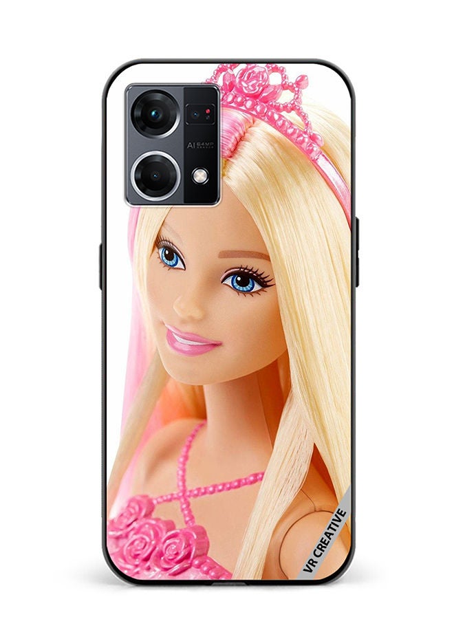 VR CREATIVE Protective Case Cover For Oppo Reno8 4G Barbie With Hair Design Multicolour - Image 1