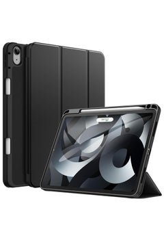 ZORIK Case for iPad 10th Generation 10.9 Inch 2022 Built-in Pencil Holder Flexible Back Cover, Trifold Stand, Auto Sleep Wake Rebound Series Black  - Image 2
