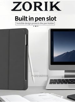 ZORIK Case for iPad 10th Generation 10.9 Inch 2022 Built-in Pencil Holder Flexible Back Cover, Trifold Stand, Auto Sleep Wake Rebound Series Black  - Image 3