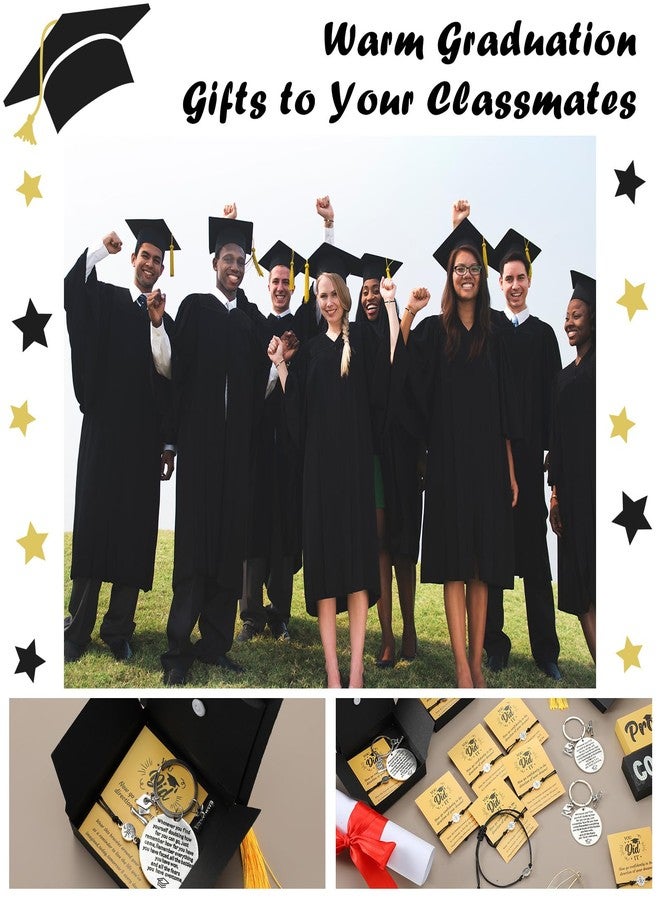 Ecation 24 Sets 2026 Graduation Gifts Unisex Bracelets Comes in Cap Shaped Box with Quote Card Keychain for Class of 2026(Classic Style) - Image 4