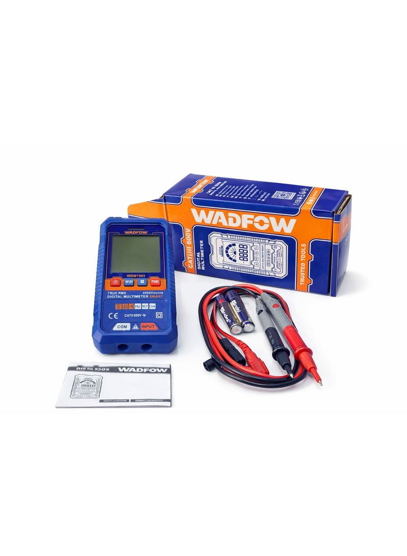 وادفو ملتيميتر رقمي احترافي WADFOW CAT III 600V – دقة عالية 4000 Counts – قياس الجهد والتيار والمقاومة – جودة عالية - Image 1