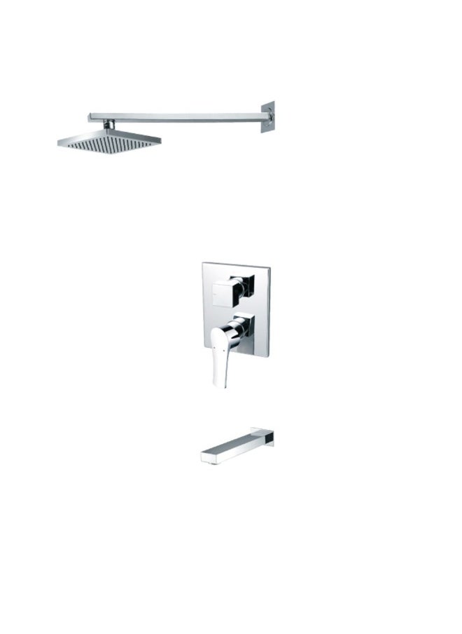 DANUBE HOME Milano Charming 2 Way Concealed Bath Shower Mixer Complete Set Brass Bathroom Luxury Rain Mixer Shower Combo Set Wall Mounted Rainfall Shower System Faucet - Made In China 