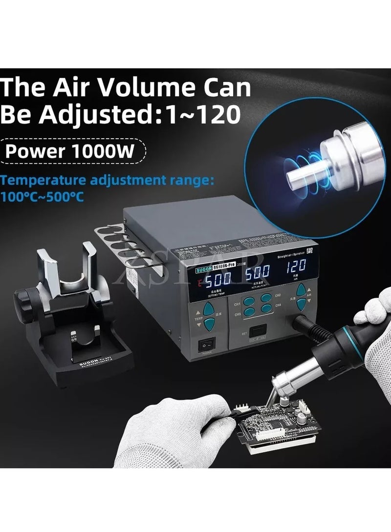SUGON 8610DX-Pro 1000W Hot Air Gun Station BGA Rework Station for Cellphone CPU  - Image 5