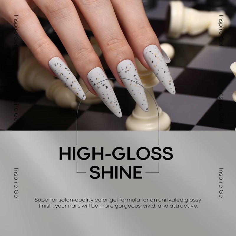 modelones Grey Gel Nail Polish Set 6 Colors, Winter Gray Tone Dark Cloud Stone Seal Iron Fossil Shades Collection Soak Off LED Nail Art Gel Kit Soak Off Manicure Salon DIY Home Gift - Image 4