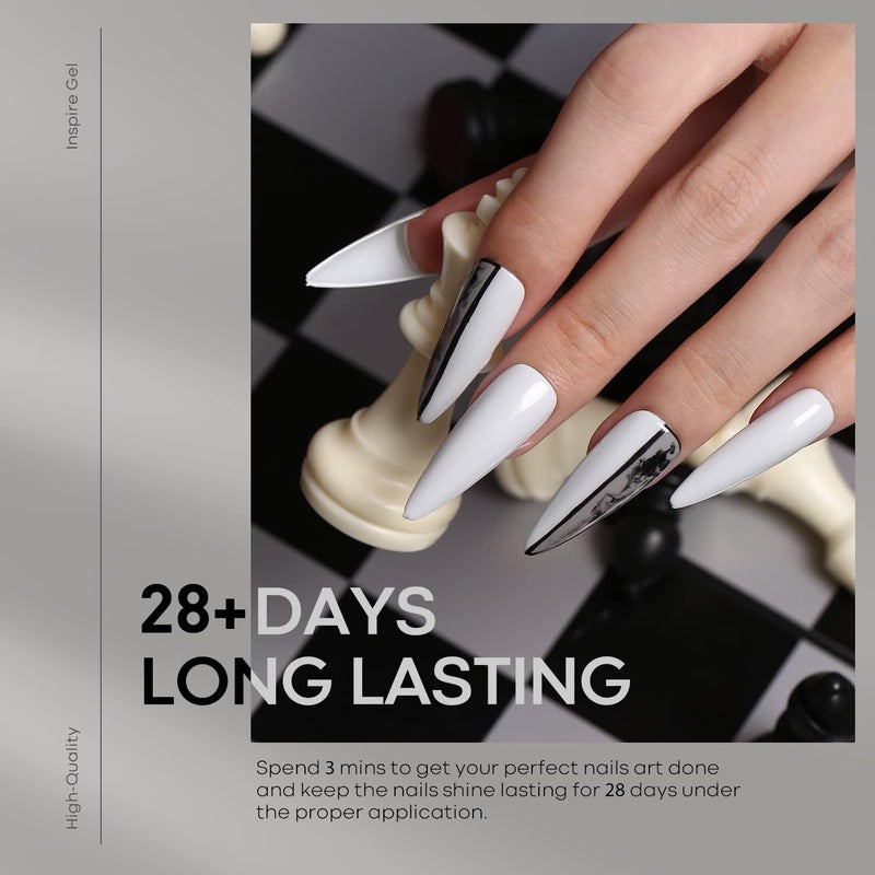 modelones Grey Gel Nail Polish Set 6 Colors, Winter Gray Tone Dark Cloud Stone Seal Iron Fossil Shades Collection Soak Off LED Nail Art Gel Kit Soak Off Manicure Salon DIY Home Gift - Image 5