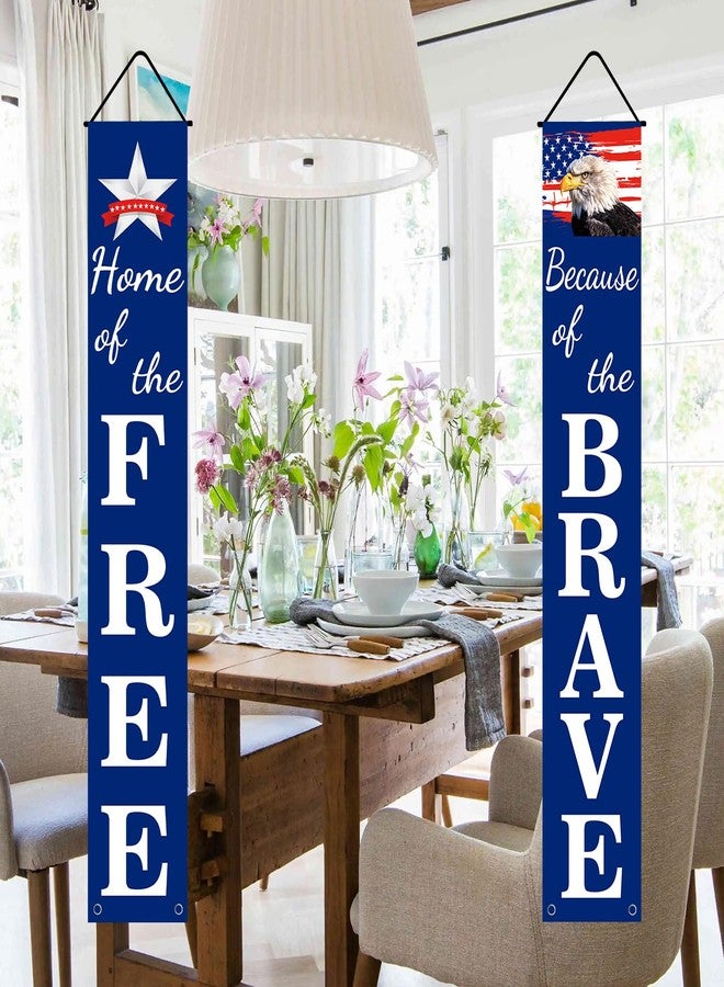 Labrostar 4th of July Decorations Patriotic Decor Pre-assembled Hanging Banners Memorial Day Flag Labor Veterans Armed Forces Military Homecoming Red White Blue Decorations - Image 4