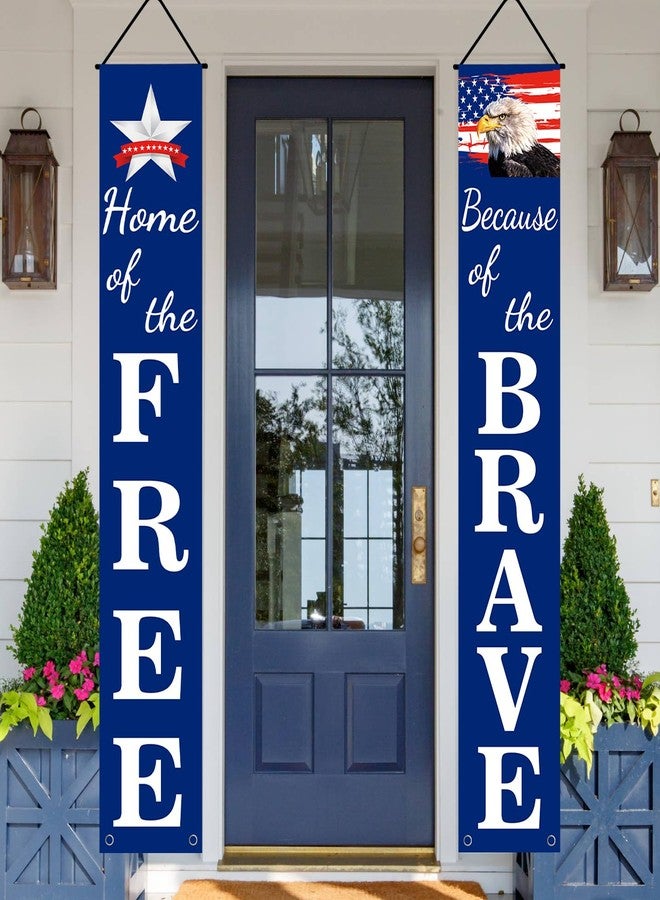 Labrostar 4th of July Decorations Patriotic Decor Pre-assembled Hanging Banners Memorial Day Flag Labor Veterans Armed Forces Military Homecoming Red White Blue Decorations - Image 3