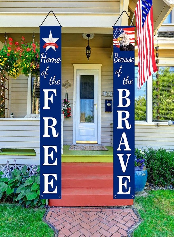 Labrostar 4th of July Decorations Patriotic Decor Pre-assembled Hanging Banners Memorial Day Flag Labor Veterans Armed Forces Military Homecoming Red White Blue Decorations - Image 2