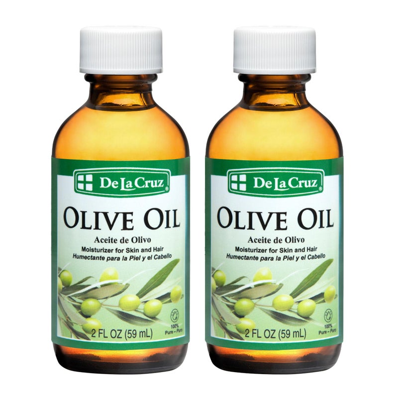 De La Cruz Pure Olive Oil - Natural Expeller Pressed Olive Oil for Hair and Skin - Lightweight Body Oil for Dry Skin 2 Fl Oz (2 Bottles) - Image 1