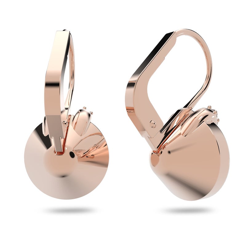 SWAROVSKI Pierced Earrings  Gray with V-Shaped Crystal Pav? Accent on Rose-Gold Tone Finish Setting  Part of the Bella Collection - Image 2