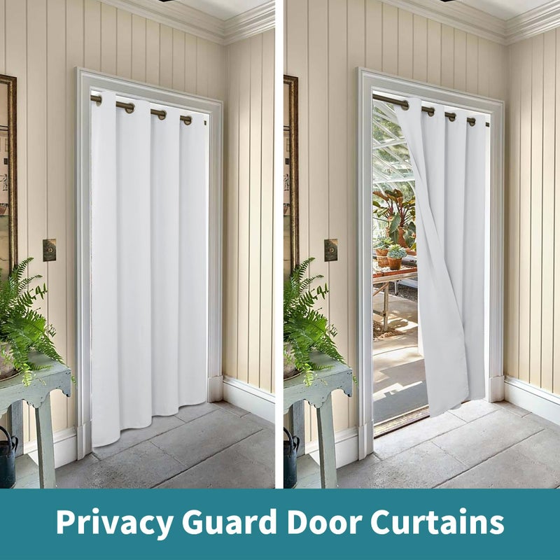 BGment Bression Greyish White Door Startain 80 بوصة الطول لمدخل غرفة نوم الخزانة الستار الخصوص - Image 5