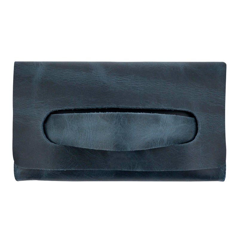 Hide & Drink, Rectangular Clutch Bag With Handle, Wallet for Cards, Money, Stylish Handbag, Full Grain Leather, Handmade, Charcoal Black - Image 1