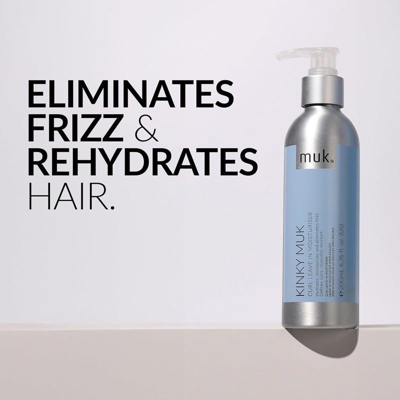 MUK. Muk Haircare Kinky Curl Leave in Moisturiser - 200ml Hydrating Curl Cream - Image 2