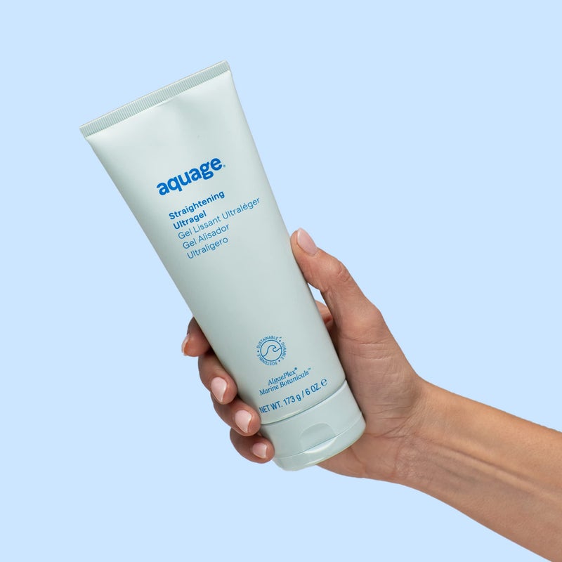 Aquage أكواج جل فرد الشعر الفائق، تركيبة خفيفة لتنعيم وتلميع الشعر المجعد أو المعالج كيميائيًا أو المتجعد، يحتوي على مستخلصات بحرية من الطحالب، 6 أونصة سائلة - Image 5