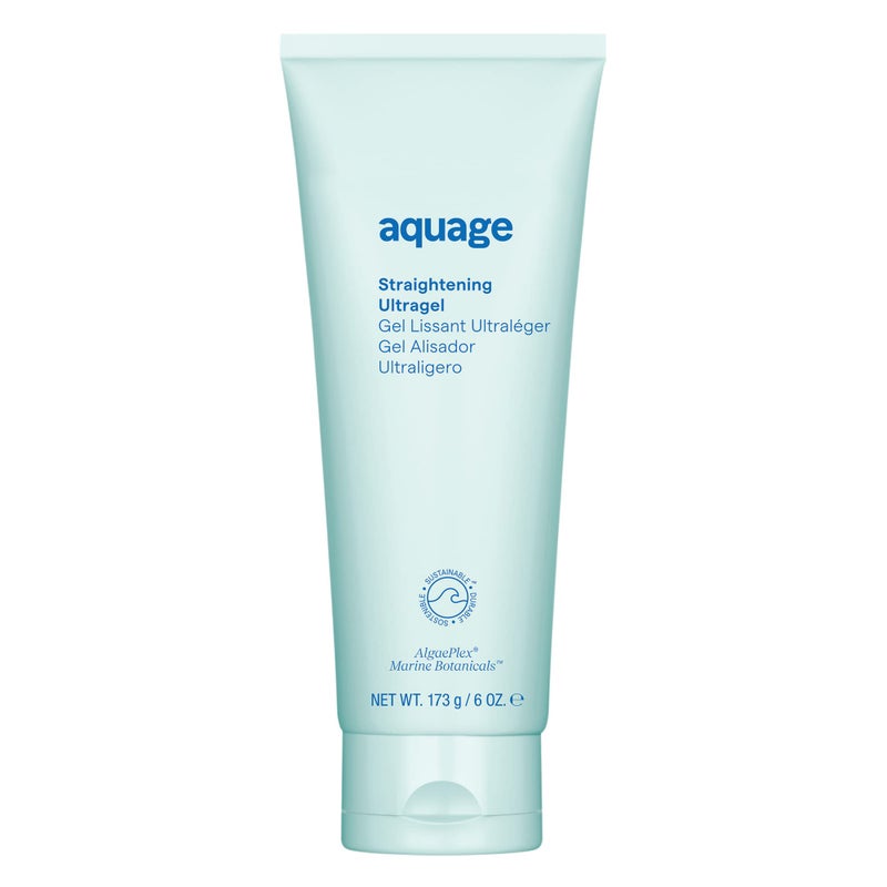 Aquage أكواج جل فرد الشعر الفائق، تركيبة خفيفة لتنعيم وتلميع الشعر المجعد أو المعالج كيميائيًا أو المتجعد، يحتوي على مستخلصات بحرية من الطحالب، 6 أونصة سائلة - Image 1