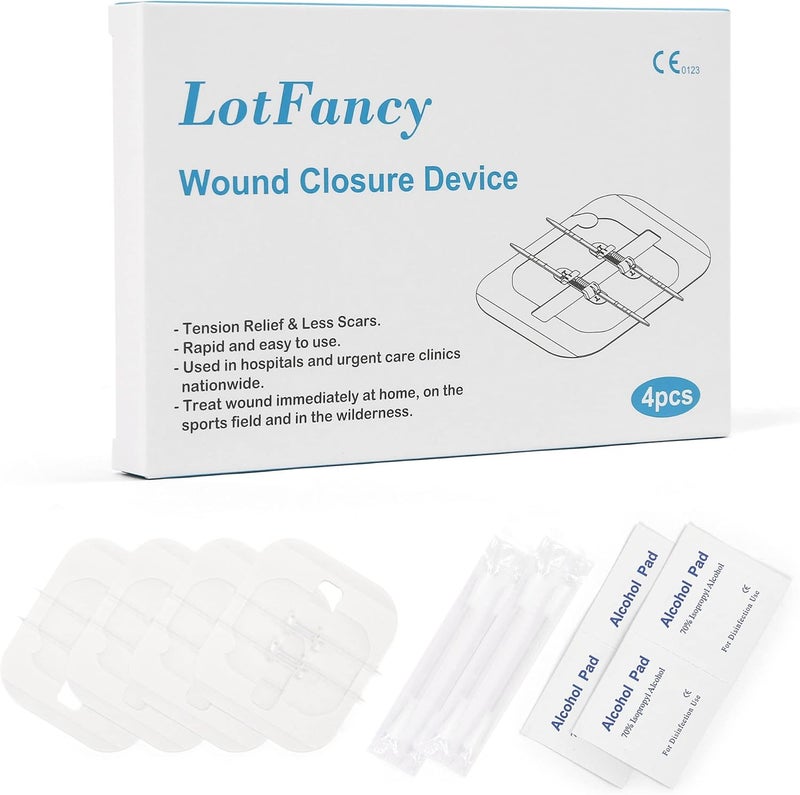 LotFancy 10PCS Transparent Film Dressing 6x8 inch and Emergency Wound Closures Kit Bundles - Image 1