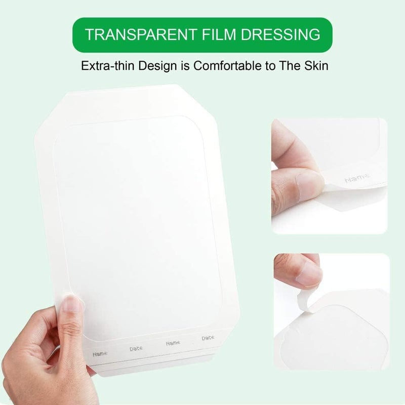 LotFancy 10PCS Transparent Film Dressing 6x8 inch and Emergency Wound Closures Kit Bundles - Image 2