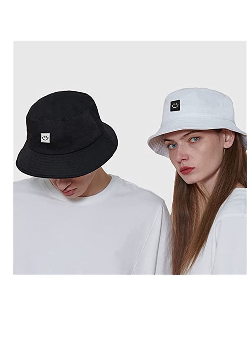 Y&D - Bucket Hats,Travel Beach Sun Hat Flower Embroidery Outdoor Cap Unisex Summer Fashion Fisherman for Teens Protection Wide Brim Foldable Fishing Hats (Black, 56-58 CM) - Image 1