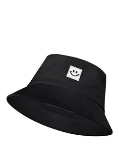 Bucket Hats,Travel Beach Sun Hat Flower Embroidery Outdoor Cap Unisex Summer Fashion Fisherman for Teens Protection Wide Brim Foldable Fishing Hats (Black, 56-58 CM)
