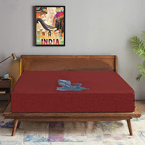 Trance Cotton Feel Terry Ultra Soft Waterproof Mattress Protector | Breathable - Hypoallergenic Mattresses Cover (75x48 inch | 6.25x4 feet, Maroon - Pack of 1) - Image 2