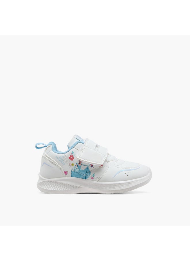Disney Girls Cinderella Print Sneakers with Hook and Loop Closure  - Image 4