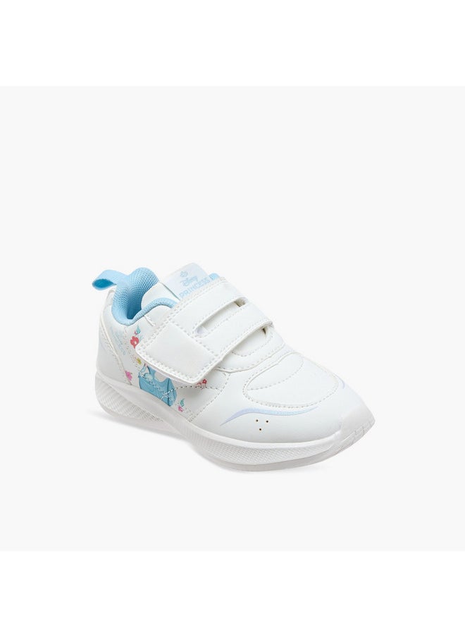 Disney Girls Cinderella Print Sneakers with Hook and Loop Closure  - Image 3