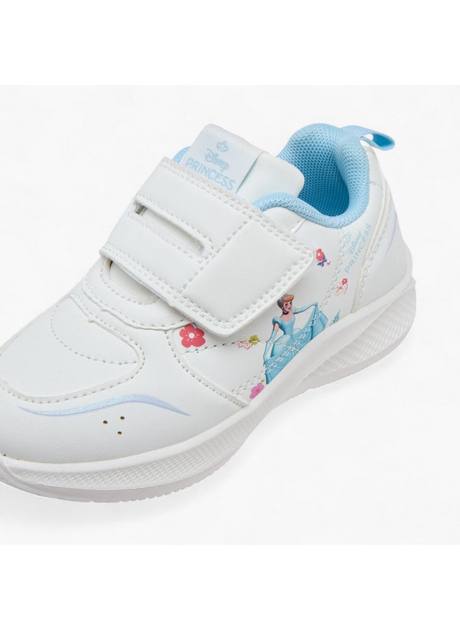 Disney Girls Cinderella Print Sneakers with Hook and Loop Closure  - Image 5